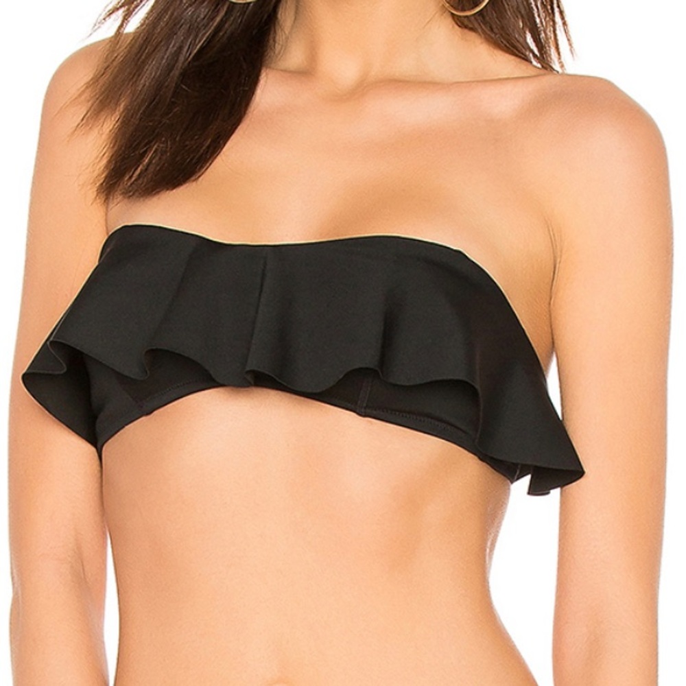 KENDALL + KYLIE Ruffle Bandeau Bikini Top M NWT